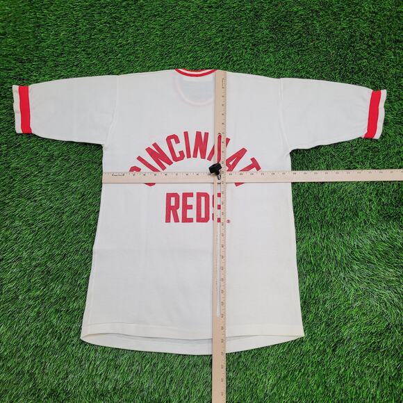 Vintage 80s Cincinnati Red Ringer Shirt XS/S 18x26 Baseball - Picture 3 of 16
